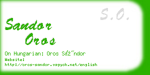 sandor oros business card